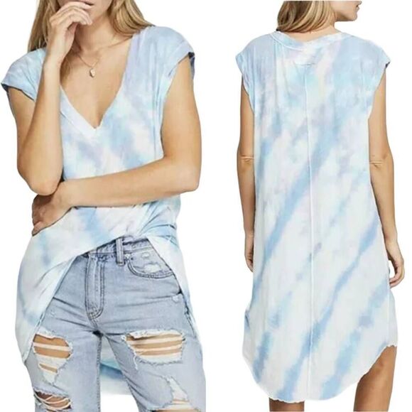 Free People Relaxed Ocean Breeze Top Shirt Size Medium - Picture 1 of 8